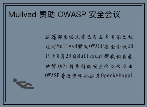 Mullvad 赞助 OWASP 安全会议 
